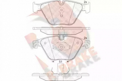 R BRAKE rb2065 -  Комплект тормозных колодок, дисковый тормоз